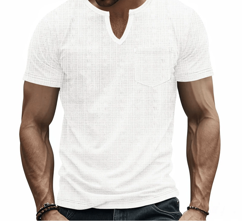 Maendor | Premium Heren Geruite V-hals T-shirt