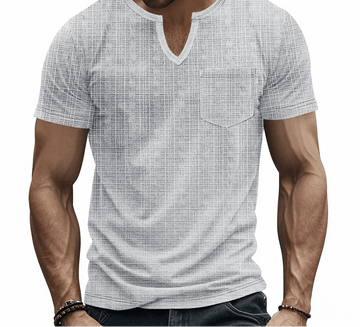 Maendor | Premium Heren Geruite V-hals T-shirt