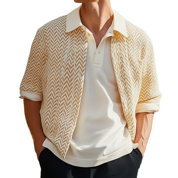 Loforde | Heren Oranje Gebreide Cardigan