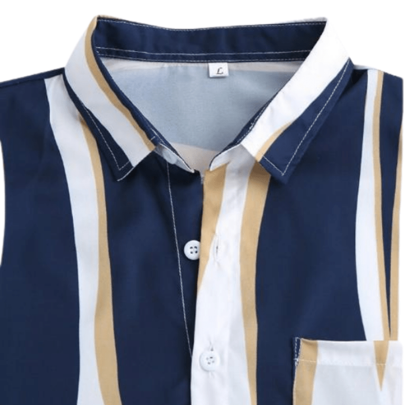 Erwiko | Retro Gestreept Revers Shirt voor Heren