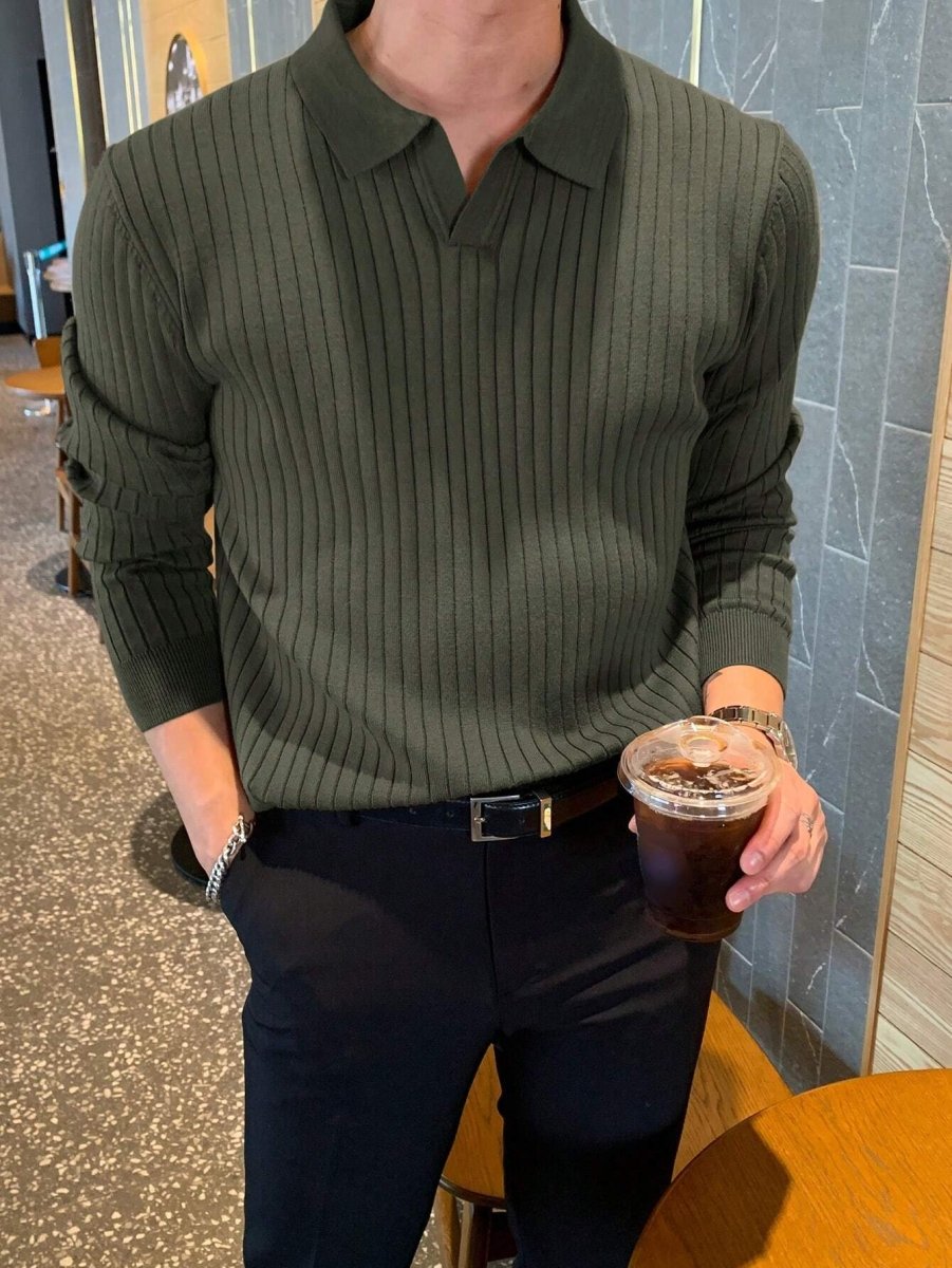 Larren | Klassieke Geribde Gebreide Trui voor Heren