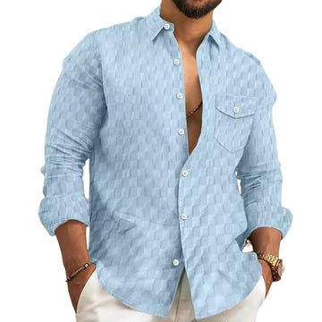 Roniel - Heren Overhemd met Ruitpatroon en Borstzak