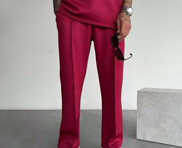 Edmariko | Heren Elastische Taille Rechte Casual Broeken